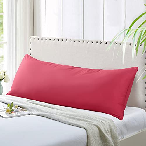 "Evolive Ultra Soft Microfiber Body Pillow Cover/Pillowcases 21""x54"" with Hidden Zipper Closure (21""x54"" Body Pillow Cover, Crimson)"