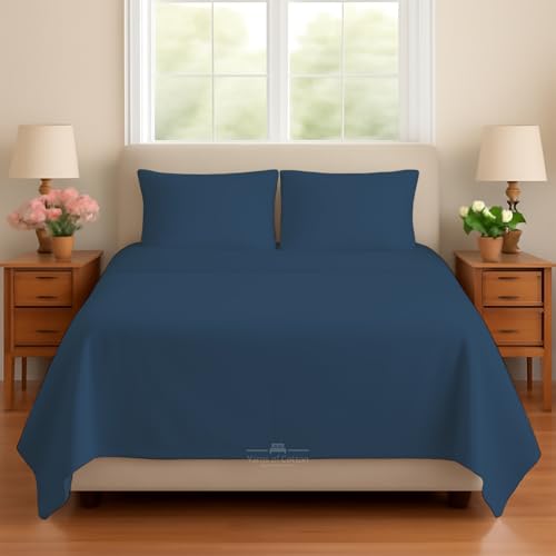 Sleeper Sofa Bed Sheet, 100% Cotton 400 TC (Full, Medium Blue) - 4 Piece Set, Deep Pocket Fitted Sheet, Soft Wrinkle Free & Breathable, Luxury Hotel Quality, Fits Up to 6 Inch Mattress
