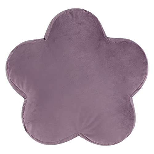 furn. Heya Home Flower Velvet Cushion – Reversible Design, Playful Shape (Lilac - 45x45cm)