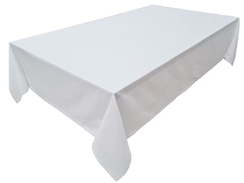 Tablecloth, Table Linen, 100% Cotton, Concept Collection, Choice of Colours and Sizes (Tablecloth - Oval 150 x 350 cm, White)