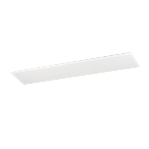 Eglo LED Panel Bottazzo, Flush Mount Ceiling lamp with dip Switch, Ultra-Thin Light Fixture with Backlight, Office Lighting, White Metal and Plastic, Warm Neutral Cool White, 100x25 cm