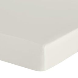 Eurofirany - Fitted Sheet 100 x 200 cm - Basic Cotton Flat Sheet with Elastic Band, Durable - for Thick Mattresses 30 cm Deep Pocket - Many Colours, Cream