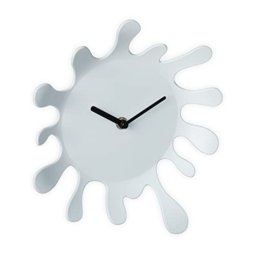Relaxdays Wall Clock, Modern, Battery Powered, Kitchen, Office, Analogue, Art Work, Numerals, HxW: 25x22.5 cm, White