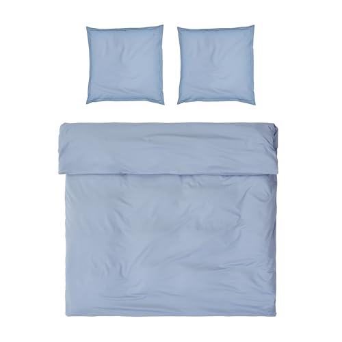 Möve Luxury Bed Linen Set 200 x 200 cm + 2 x 80 x 80 cm 100% Cotton Light Blue