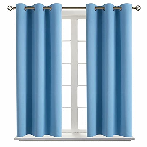 BGment Room Darkening Curtains 45 Inches Long - Grommet Thermal Insulated Drapes Window Treatment Curtains for Bedroom, 2 Panels, 38 x 45 Inch, Sky Blue