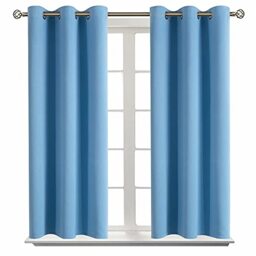 BGment Room Darkening Curtains 45 Inches Long - Grommet Thermal Insulated Drapes Window Treatment Curtains for Bedroom, 2 Panels, 38 x 45 Inch, Sky Blue