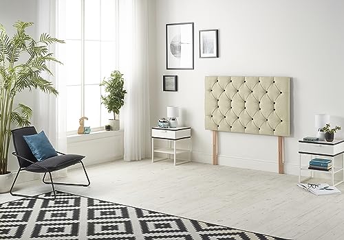 Somnior Beds Bed Centre Premier Single 82cm Linen Beige Headboard With Wooden Struts