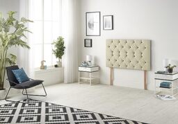 Somnior Beds Bed Centre Premier Single 82cm Linen Beige Headboard With Wooden Struts
