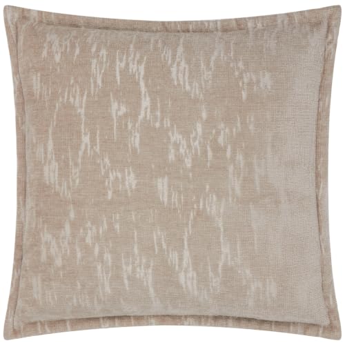 Paoletti Aurelio Polyester Filled Cushion (Mink - 45x45cm) - Timeless Woven Chenille Jacquard Oxford Border Rich Texture Decorative Pillow