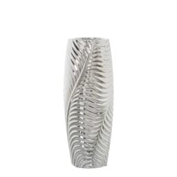 Alexandra House Living Ceramic Silver Vase 12 x 30 cm
