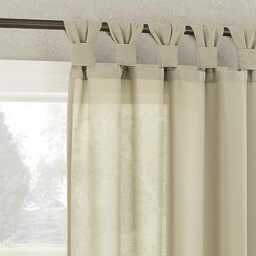 "No. 918 Reman 2-Pack Twist Tab Linen Texture Semi-Sheer Tab Top Curtain Panel Pair, 40"" x 96"", Taupe"