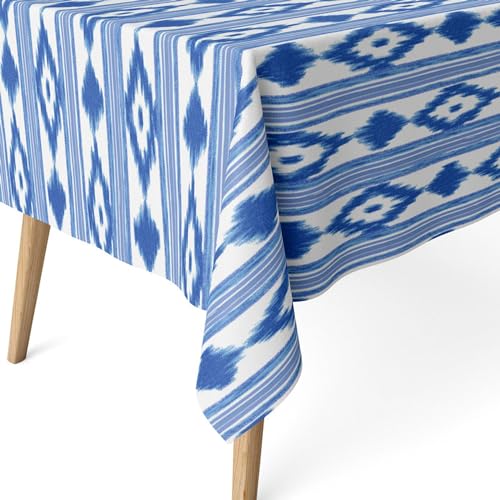ECOMMERC3 - Stain Resistant Tablecloth for Rectangular Table Size 220 x 140 cm - Stain Resistant Extra Soft and Waterproof Tablecloth Blue
