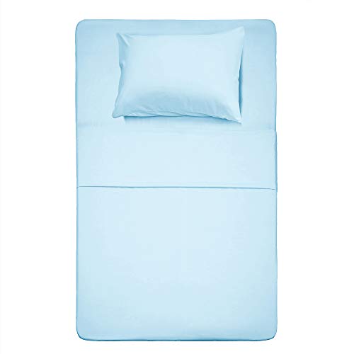 Best Season Bed Sheet Set - 1 Flat Sheet,1 Fitted Sheet and 1 Pillow Cases, Extra Soft Luxury Bedding Set,Deep Pockets,Wrinkle,Fade Resistant - Hypoallergenic- 3 Piece (Twin,Baby Blue)