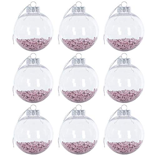 Mr Crimbo 9 Pack Shaker Christmas Tree Baubles Ornaments Decorations 8cm - Pink