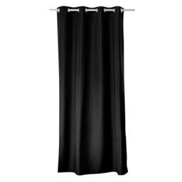 ED ENJOY HOME Thermal Blackout Curtain 135 x 240 cm, Metal Eyelets, Anti-Heat, Anti-Cold, for Bedroom and Living Room Black
