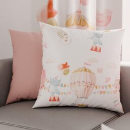 PETTI Artigiani Italiani - Pair of Pillow Cases 45 x 45 cm in Microfibre, Cushions for Bedroom Furniture, Sofa, Living Room, Set of 2 Cushion Covers, Hot Air Balloon Pillow Case, Pink 100% Made in