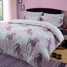Dreamscene Kids Unicorn Dreams Duvet Cover with Pillow Case Girls Bedding Set Mystical Pink, Single