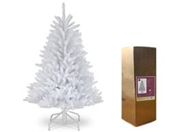 4ft/1.2m Snow White Bushy Imperial Pine Artificial Deluxe Christmas Tree Hinged Branches 308 Pencil Point Tips with Metal Stand Xmas Home Decorations