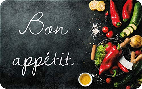 ID Mat Kitchen Decor Bon Appetit Kitchen Decor, Synthetic Fibers, Black, 50 x 80 x 0, 4 cm