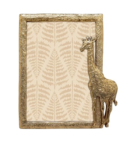 GIFTY GIFTY Giraffe Photo Frame / 4x6 In - For Vertical Display on Tabletops - Perfect for Home Decor, Wedding, Graduation, Or Any Milestone Photos (Gold)