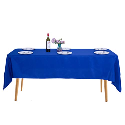 Ascoza 2pack 60x102 Inch Royal Blue Rectangular Tablecloth 6 Feet Table Cloth in Polyester Fabric for Wedding/Banquet/Restaurant/Parties