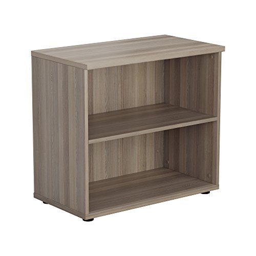 Office Hippo Heavy Duty Bookcase, Robust Book Case, Storage Unit with 1 Adjustable Shelf & Adjustable Feet, Stable Home Office Furniture, Simple To Assemble - Grey Oak
