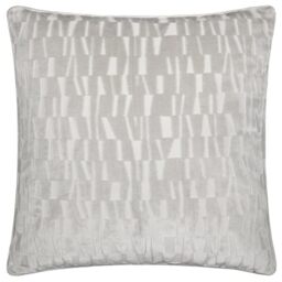 Paoletti Manhattan Cushion Cover – Elegant Geometric Textured Velvet Decorative Case (Silver - 50x50cm)