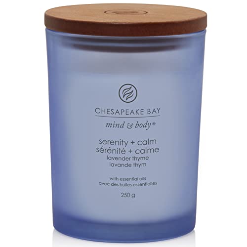 Chesapeake Bay Scented Candle - Serenity + Calm (Lavender Thyme) Medium Tumbler Aromatherapy Candle - Burn Time: Up to 57 Hours - Mind & Body Collection - Gifts for Women