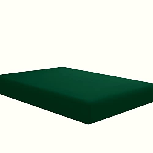 Sfoothome Fitted Sheet Twin Size, Brushed Microfiber, Extra Soft and Comfortable - Wrinkle, Fade Resistant,Blackish Green Sheet with Deep Pocket