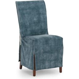 ECOMMERC3 - Non-Stretch Velvet Fabric Cushion Cover - Soft Touch Blue Cushion Cover with Stain Resistant Finish and Decorative Ties Adjustment