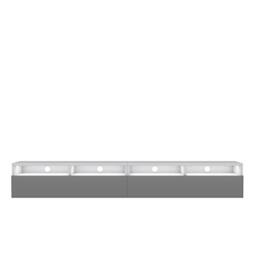 Selsey REDNAW - Modern TV Stand/TV Cabinet with 2 Drawers / 200 cm/White Matt/Grey Gloss/LED lighting
