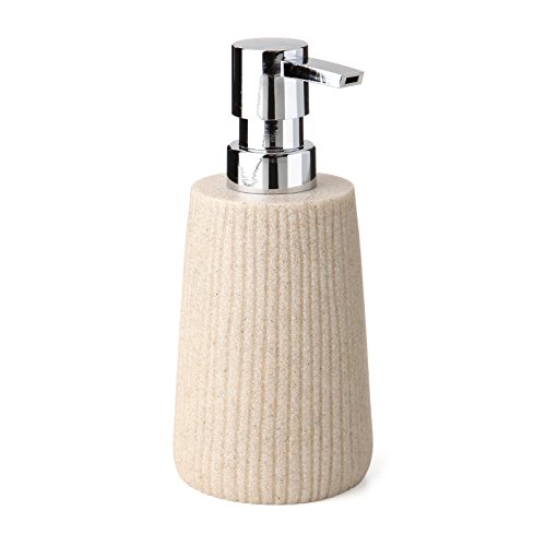 TATAY Soap Dispenser Functional Bathroom Accessory Easy Daily Bathroom Care - Soap Dispenser Bathroom - Durable Polyresin Material - One Size - For Everyday Bathroom Use - Easy Daily Bathroom Care, Beige