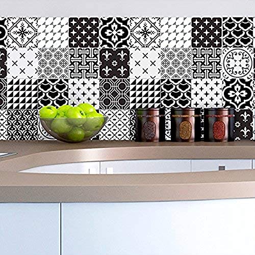 Ambiance Sticker Self-Adhesive Decorative Wall Decal Cement Tile for Bathroom and Kitchen Nuance de Gris - Pack of 9 Stickers of 10 x 10 cm