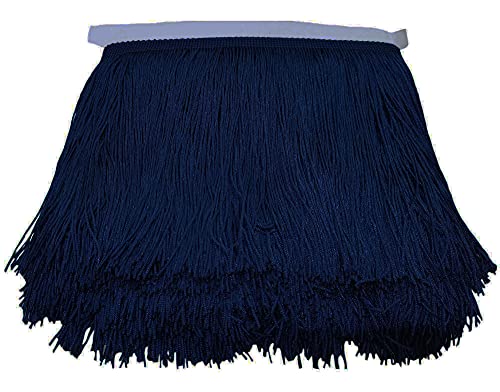 "Lauthen.S 10 Yards of 6"" Chainette Fringe Trim Tassel Sewing Trim for DIY Craft Latin Dress Lamp Shade Decoration Navy"