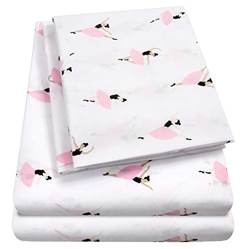 1500 Supreme Kids Bed Sheet Collection - Fun Colorful and Comfortable Boys and Girls Toddler Sheet Sets - Deep Pocket Wrinkle Free Soft and Cozy Bedding - Twin, Ballerinas