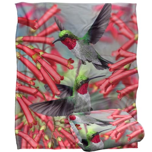 Jq Licensing - Royce Mcclure Hummingbirds Silky Touch Super Soft Throw Blanket 152 X 127 Cm
