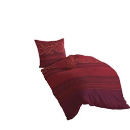 Bierbaum Bed Linen 4429, Maco Satin, Made in Germany, Red 04, 155 x 220 + 80 x 80 cm, Comfort Size