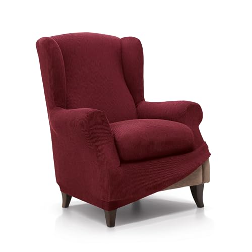 FAVERTI?? Elastic Armchair Cover 70 to 100 cm - Royal Model - Burgundy - Adjustable Universal Armchair Cover - Jacquard Fabric Quality Protector Cotton Feel