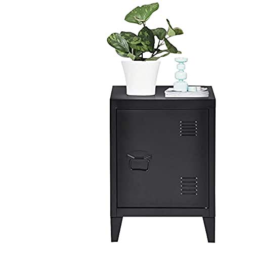 MEUBLE COSY Bedside Tables Nightstand Storage Cabinet with 1 Door and 2 Shelves