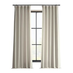 HPD Half Price Drapes Italian Faux Linen Curtains 96 Inches Long Room Darkening Curtains for Bedroom and Living Room 50 X 96, (1 Panel), Parchment Cream
