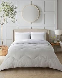 Night Lark Coverless Duvet and Pillowcase Set, Seersucker Collection – Coverless Duvet King Size 4.5 Tog with Advanced Smartfil® Fibre, Machine Washable – Nordic Mist Grey, King Bed Size