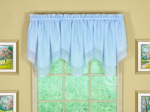 "Today's Curtain Emelia Original Voile Ascot 25"", Sky Blue, 40"" W x 25"" L"