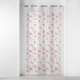 Douceur d'Intérieur, Red Eyelet Curtain 140 x 280 cm Sandblasted Embroidered Hoops