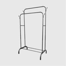 La Briantina Olimpo Double Coat Rack with External Hooks and Multifunctional Fixed Base - Iron Frame, Easy to Assemble, Dimensions 80 x 49 x 154 cm