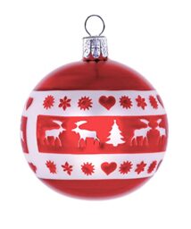Set of 6 ornamental balls (Ø 7 cm) in hand-blown glass for Christmas tree