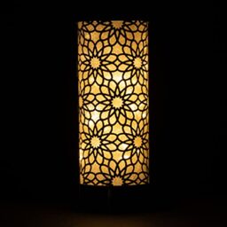 SHATCHI 23cm Christmas Decorated Vase Table Lamp Etched Glass Tube Santa Flowers Design Black Cylinder LED Fairy Lights Battery Operated