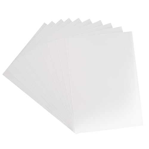 Florence Plastic Sheet 10 - Acrylic Blanks - A4 - Frosted – Base for Stamp Designs, Shaker Cards and Scrapbooking - Ideal for Crafting, DIY Projects, and More, Transparent/Green