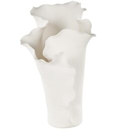 Deco 79 Decorative Ceramic Abstract Flower Vase Inspired Centerpiece Flower Vase for Home Decor 9 x 11 x 16 Inches Cream