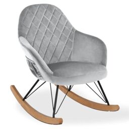 LS MH Dahlia Nursery Rocking Chair Grey Velvet, 83x66x59cm (DxWxH)