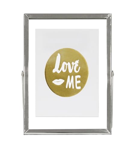 Inov8 Framing Tarnish Resistant Silver Designer Floating Picture Frame with Fold Out Kick Stand for 8x10 inch (20x25cm) Photo